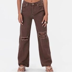 ADIKA 	Blaine Ripped Jeans - BROWN